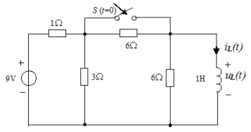 电路如图所示，开关S在t=0时刻闭合，且闭合之前电路已处于稳定状态，试求开关S闭合后电感电压的变化规