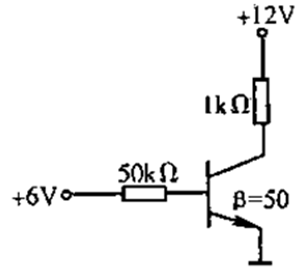 如图所示电路中，晶体管工作的状态是（）。 