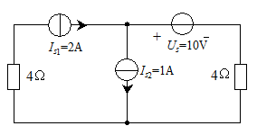 图示电路中电压源US在电路中所起的作用及功率P的大小正确的是（）。 