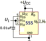 [图] 如上图所示为由555定时器接成的单稳态触发器... 如上图所示为由555定时器接成的单稳态触
