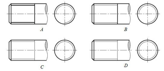 分析外螺纹连接的画法，正确的图形是（）。 [图]...分析外螺纹连接的画法，正确的图形是（）。 