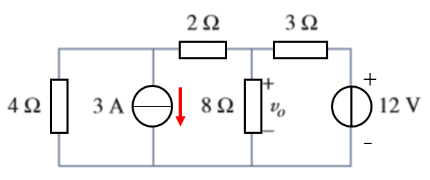 采用电源等效变换的方法计算下列电路中8欧姆电阻两端电压为 V. 