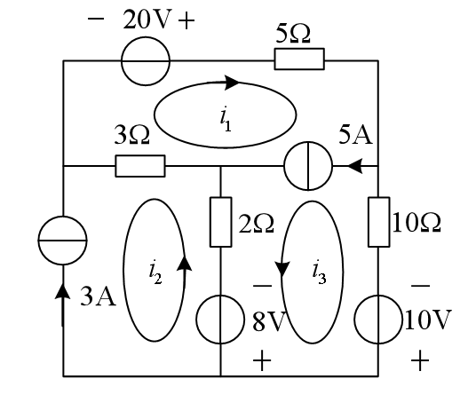 图示电路中网孔电流i2的网孔方程是