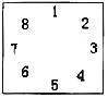 如图，把1～8八个号码摆成一个圆圈，现有一个小球，第一天从1号开始按顺时针方向前进329个位置，第二