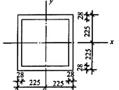 某13层钢框架结构，箱形方柱截面如下图所示，抗震设防烈度为8度；回转半径ix＝iy=173mm，钢材