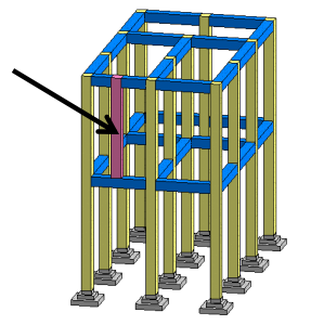 图中箭头所指柱的名称为() [图]a,框架柱b,梁上柱c,芯.
