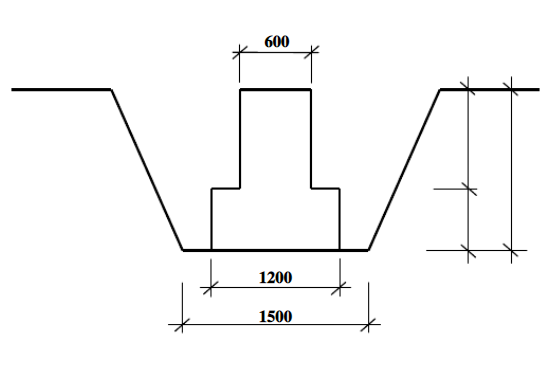示意图如下问题1如果不预留工作面不考虑放坡试计算其基坑开挖工程量