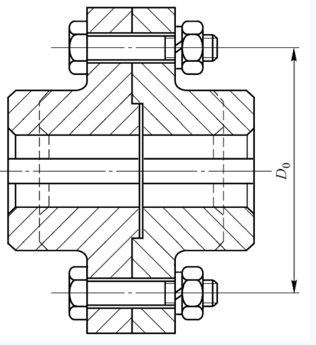 如图所示的凸缘联轴器（GB/T5843-2003)，已知材料为HT250，传递最大转矩T=3150N