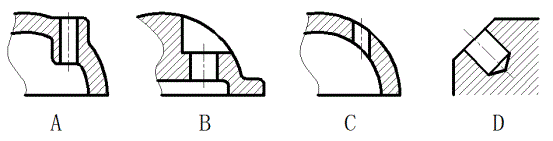 下列各图中,不合理的钻孔工艺结构是()。