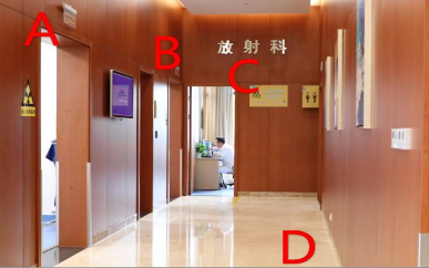 图中A房间为CT机房;B房间为CT机操作室;C房间为放射科阅片室;D区域为走廊，A房间属于()