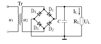 电路如图所示，已知：UL=40V，电源频率50Hz。（1)在图中标出输出电压的正负极性（2)变压器次