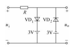 电路如图所示，已知ui=5sinΩt（V)，二极管导通电压为0.7V。试画出ui与的波形。请帮忙给出