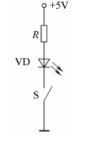 在下图所示电路中，已知发光二极管导通电压为1.5V，正向电流在5～15mA时才能正常工作。试问：（1