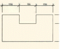 某基坑底平面尺寸如图所示，坑深5.5m，四边均接1：0.4的坡度放坡，土的可松性系数Ks=1.30，