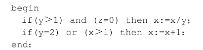 对下列子程序进行调试：该子程序接受x，y，z的值，并将计算结果x的值返回给调用程序。回答下列问题：（