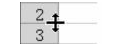 在Excel中，当鼠标的形状为（）时，可以调整单元格的行高。A．B．C．D．请帮忙给出正确答案和分析
