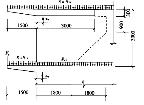 某钢筋混凝土挑梁(b×hb=240mm×300mm)，埋置于丁字形截面的墙体中，如下图；挑梁下墙体厚