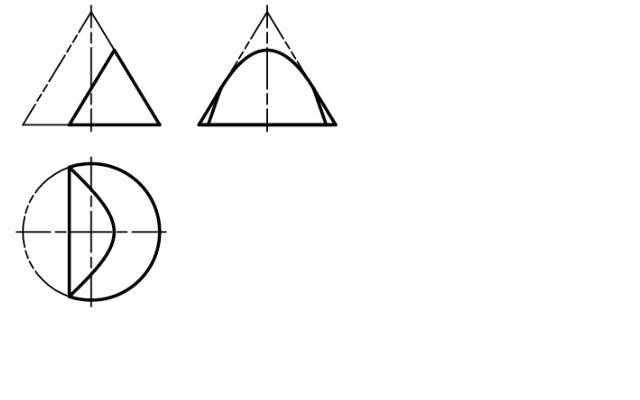圆锥截交线三视图图片