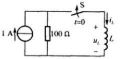 【单选题】在下图中，开关S闭合前电路已处于稳态，试问闭合开关S瞬间，为（）V。 