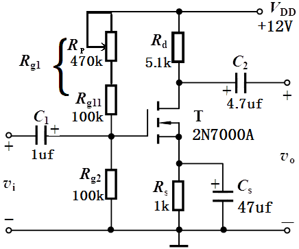 如图所示分压式共源放大电路中的栅极电阻RG一般阻值很大，目的是