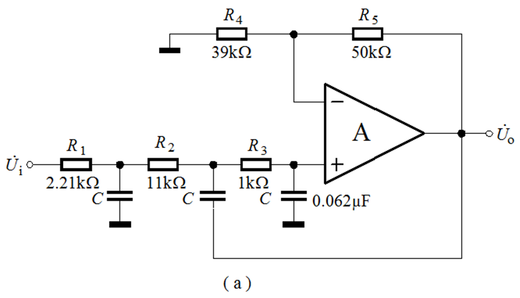试指出图示（a）、（b）电路各属哪种类型、几阶滤波电路，并求出它们的通带增益。        