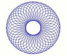 利用drawellipse方法在窗体上绘制艺术图案，如图所示。构造图案的算法为：把一个半径为r的圆周