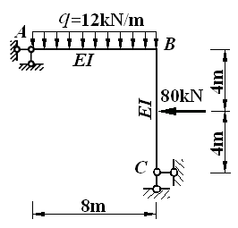 图（a）示结构用位移法求解时基本结构如图（b），则基本方程中的主系数k11为图（a）示结构用位移法求