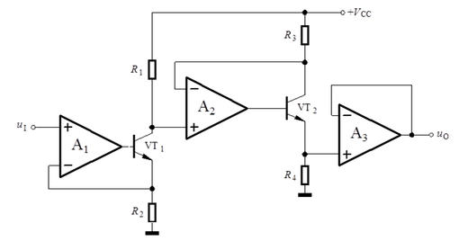 由集成运放a1、 a2 、a3和晶体管vt1、vt2组成的放大电路如图所示，分析电路中的负反馈组态，