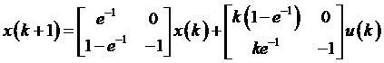 有系统如图所示，试求离散化的状态空间表达式。设采样周期分别为T= 1s，而和为分段常数 