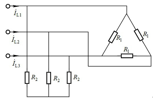 如图所示，在380/220v三相三线制的电网上，接有两组三相对称电阻性负载，已知：如图所示，在380
