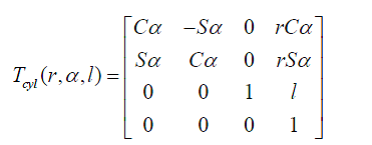 （1）利用下面的矩阵推导出圆柱坐标机器人关节微分运动的符号方程，并写出相应的雅可比矩阵；  （2）给