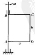 矩形匀质薄片ABCD，边长为a与b，重为mg，绕竖直轴AB以初角速度转动。此时，薄片的每一部分均受到