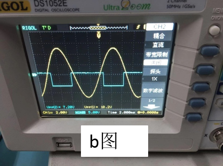 某同学在做运放比较器实验图a 时输入信号ui为频率f = 100 ~ 200 Hz、Uipp = 1