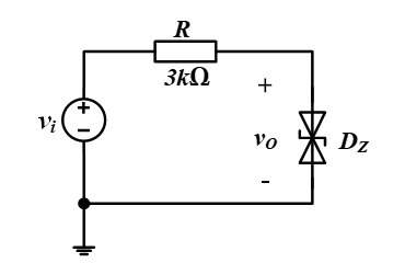 限幅电路如图所示，稳压对管参数为VD(on) = 0.7V，VZ = 7.3V，rZ = 0？，则其