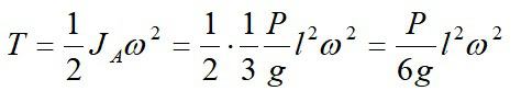 均质杆 ab，长为l ，重为p ， 端以光滑铰链固定，可使ab 杆绕 a点在铅直平面内转动，如图所示