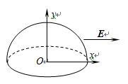 如图所示，真空中，有一电场强度大小为E 、方向平行于x 轴正方向的均匀电场，则通过图中一半径为R 的