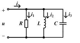 单项选择题：在如图所示正弦交流电路中，各支路电流有效值为i1＝1a，i2＝1a，i3＝3a，则总电流