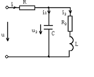 在图示电路中，r=10ω，r2=xl。各电流、电压有效值分别为：u=220v，i1=20a，在图示电