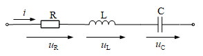 如图所示RLC串联电路中，已知R=30Ω，L=0.05H，C=25uF，流过电路的电流i=0.5 s