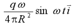 如图所示．一电荷为q的点电荷，以匀角速度w作圆周运动，圆周的半径为R．设t = 0 时q所在点的坐标
