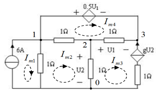 電路如圖所示網孔電流變量如圖所設則最左側網孔1的電流方程為