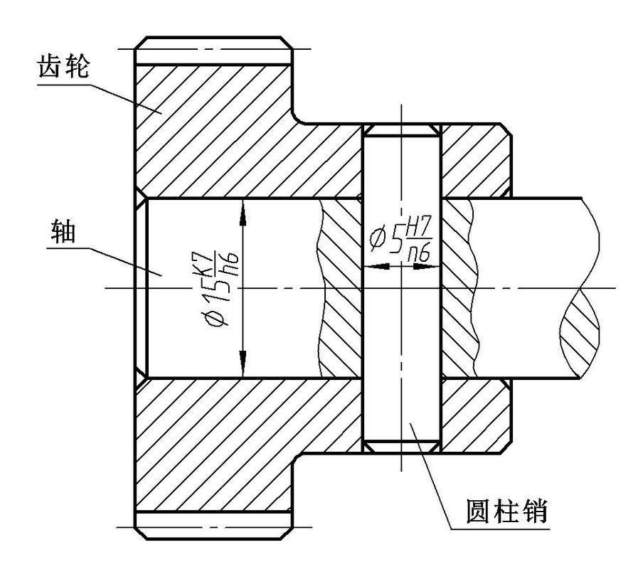 圓柱銷與軸配合處孔的公稱尺寸和公差帶代號為