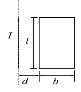 无限长的平行直导线与一矩形导体线圈共面，各部分尺寸如下图所示，已知导线中的电流为  ，  为常数，求