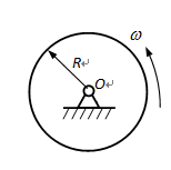 图示一均质圆盘以匀角速度w绕过圆心的O轴转动，已知圆盘的质量为m，半径为R，对O轴的转动惯量为   