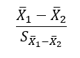 H0:(μ1=μ2)成立时，两独立样本均数t检验的检验统计量 服从自由度为 的t分布。