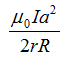 在一通有电流 i 的无限长直导线所在平面内，有一半径为 r 、电阻为 r 的导线小环，环中心距直导线