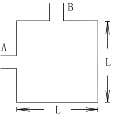 下图为双点馈电圆极化天线，a、b口分别与3db微带电桥的等幅并相移（）的两个出口相连：下图为双点馈电