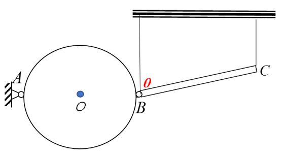 在铅垂面内机构其中均质圆盘直径均质杆bc长度均为2l质量均为m初始ab