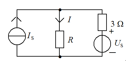 图 示 电 路 中，已 知 ：IS = 5 A ，US = 5 V ，当 电 流 源 单 独 作 用