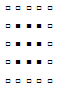 如图，黑点代表目标，白点代表背景；x是待处理图像；b是结构元素，原点在中心。试分别给出b对x作开运算